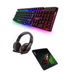 SNEXPRES 4in1 Rgb Klavye Mause Pad Kulaklık Esport Oyuncu Gaming Set Oyuncu Kulaklık