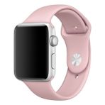 Snexpres Apple Watch Uyumlu 42MM Silikon Kordon-Açık Pembe - Toz Pembe