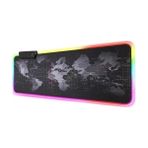 Snexpres Dünya Desenli Işıklı Rgb Oyuncu Mouse Pad 78X30 cm - Siyah