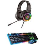 Snexpres Yoro V5 Işıklı Ps4-Xbox One-Pc Oyuncu Kulaklığı + Gamer Klavye + Gamer Mouse Seti