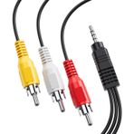 SNLLMZI Av Kablosu, 3,5 mm - RCA AV Kablosu - 1,5 m Uzunluğunda, TV, Kamera, Akıllı Telefonlar, MP3, Tabletler, Hoparlörler, Ev Sineması ile Uyumlu