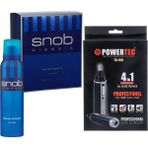 Snob Classic Erkek Parfümü 100ML + Deo 150ML + Powertec 4'ü 1 Sakal Kaş Burun Kulak Kıl Tüy Alma Seti
