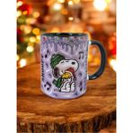Snoopy Hediyelik Tasarım Kupa Bardak- Ev Ofis Çay Kahve Kupası- Retro Hediye Kupa - Mavi - 330 ml