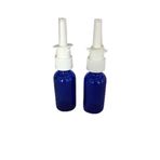Snoot! 2'li Paket 28 g Güzel Kobalt Mavisi Burun Sprey Şişesi İnce Sis Püskürtücülü - Boş ve Doldurulabilir Mavi Cam Atomizer