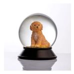 Snoowg Cam Ve Reçine Altın Patiler Köpek Toy Poodle (Kayısı) Kar Küresi Hediye