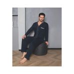 snooza Bambu Pamuklu Penye Uzun Kollu Pijama Takımı, M, sudepenyee, Poplin Lacivert, erkek