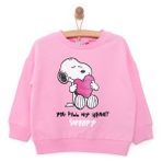 Snooze baby Kız Bebek Lisans Sweatshirt Bisiklet Yaka Long Sleeve - Pembe
