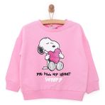 Snooze baby Kız Bebek Sweatshirt Snoopy Bisiklet Yaka Uzun Kol Pembe -