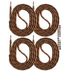 SNORS 2 ÇİFT ayakkabı bağcığı yuvarlak kahverengi siyah 120 cm çap 5 mm, iş ayakkabıları için güvenlik bağcıkları, yürüyüş ayakkabısı, botlar - yırtılmaz, yıkanabilir ayakkabı askısı