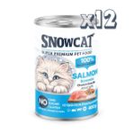 Snow Cat Premium 400 gr 12 Adet Parça Etli Balıklı Kedi Konservesi