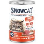 Snow Cat Premium 400 gr 12 Adet Parça Etli Sığırlı Kedi Konservesi