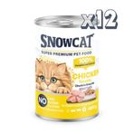 Snow Cat Premium 400 gr 12 Adet Parça Etli Tavuklu Kedi Konservesi