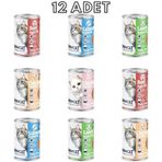 Snow Cat Premium 400 gr 12 Adet Tahılsız Kıyılmış Karışık Kedi Konservesi