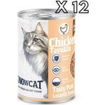 Snow Cat Premium 400 gr 12 Adet Tahılsız Kıyılmış Tavuk Etli Kedi Konservesi