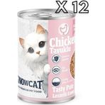 Snow Cat Premium 400 gr 12 Adet Tahılsız Kıyılmış Tavuk Etli Yavru Kedi Konservesi