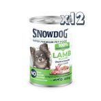 Snow Dog Premium 400 gr 12 Adet Parça Etli Kuzulu Köpek Konservesi