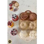 Snow Homs 6 Lı Silikon Muffin Kek Kalıbı Desenli Lüks
