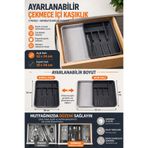 Snow Homs Gri Çift Taraflı Uzayabilen Pratik Çekmece İçi Kaşıklık Organizer Dolap içi Çekmece Düzenleyici