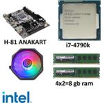 Snowman H81 1150 Pin I7-4790K Işlemci 8 GB Ram Rgb Cpu Fan Anakart Set