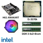 Snowman I5 3570K Işlemci H61 Anakart 8 GB Ddr3 Ram Rgb Fan Bundle Set