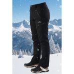 SNOWMOUNT Erkek Siyah Rüzgar Geçirmez Su Itici Outdoor Kışlık Softshell Paça Fermuarsız Pantolon
