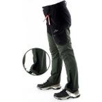 Snowmount Paça Fermuarlı Siyah Haki Outdoor Su İtici Rüzgar Geçirmez Polarlı Kışlık Pantolon - Haki - Siyah