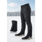 Snowmount Paça Fermuarlı Siyah Softshell Su İtici Rüzgar Geçirmez Outdoor Polarlı Kışlık Pantolon