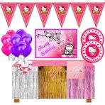 snowparty Afişli Hello Kitty Doğum Günü Parti Malzemeleri Süsleri Seti 16 Kişilik