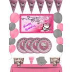snowparty Afişli Hello Kitty Doğum Günü Parti Malzemeleri Süsleri Seti 24 Kişilik