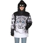 Snowsea SS7904 White Tiger Özel Tasarım Kadın Kayak Montu - 11 - 12 Yaş - Siyah