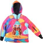 Snowsea SS7996 Renkli Çocuk Kar Montu, Çocuk Kayak Montu - 9 - 10 Yaş - Pembe