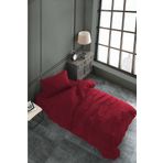 SNR HOME COLLECTION Akfil Pamuklu Bordo Tek Kişilik Nevresim Takımı (lastiksiz Çarşaflı)