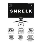 SNRELK 19'' SESLİ (DAHİLİ HOPARLÖR) GENİŞ EKRAN (HDMI-VGA) LED MONİTÖR (B.Siyah)