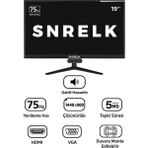 Snrelk 19'' Sesli (Dahili Hoparlör) Geniş Ekran (Hdmı-Vga) LED Monitör - Siyah