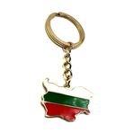 SNS Components Bulgaristan Bulgar Haritası Anahat AB Avrupa Doğu Avrupa Doğu Balkan Balkanlar Altın Ülke Bayrağı Anahtarlık Metal Emaye Anahtarlık, çok renkli, One Size