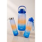 Sns Ticaret 3'lü Motivasyonel Matara Seti (2l - 900ML - 500ML) - Tritan Pipetli Sporcu Su Şişesi Bpa Free - 3'lü 2L-900-500 ml - Çok Renkli-KR1