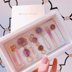 So Much Accesories SO-MUCH Kadın Özel 7'Lİ Set Pens Çıtçıt Yan Saç Tokası Pembeli SET-1