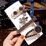 So Much Accesories SO-MUCH Trend Moda Yeni Seri Zirkon Taşlı Pens Toka Seti 5'Li-1