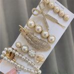 So Much Accesories SO-MUCH Yeni Trend Moda İncili 6'LI Büyük Klips Çıtçıt Pens Toka Seti-3