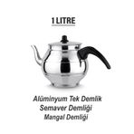 sobapark Alüminyum Demlik Çaydanlık ve Semaver Demliği Mangal ve Kamp Demliği 1,1 Litre