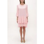SOCIETA Bol Kesim Fırfırlı Mini Elbise 92395 Pembe 42