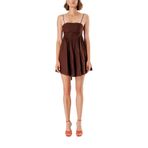 SOCIETA Kahve Askılı mini elbise 93911 Kahve S