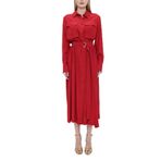 SOCIETA Kemerli Bol Kesim Elbise 93827 Bordo 38