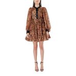 SOCIETA Leopar Büzgülü kısa elbise 94240 Leopar M