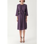 SOCIETA Mor Dikiş detaylı bol kesim elbise 94276 Mor M