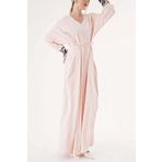 SOCIETA Pembe Bol kesim kemerli uzun elbise 94417 Pembe M