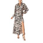 SOCIETA Zebra Desen Bol kesim gömlek elbise 94356 Zebra Desen S