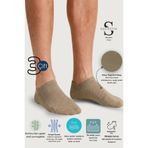 Socketta 3'lü Bej Erkek Bambu Dikişsiz Esnek Anatomik Topuk Görünmez Sneaker Patik Çorap - Premium