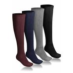Socks 4 Çift Dizaltı Kışlık Kadın Çizme Bot Yünlü Uyku Çorabı Soft Touch Bordo 36-40