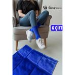 Socks Stores 6 Çift Unisex Pamuklu Soket Çorap - Saks Mavi Renkli Tenis Boy Çorap